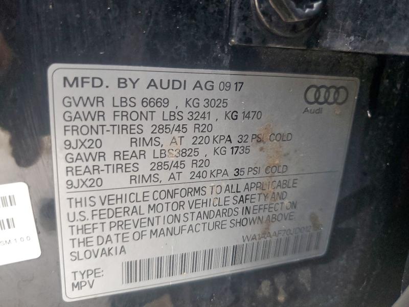 2018 AUDI Q7 PREMIUM - WA1AAAF70JD012150