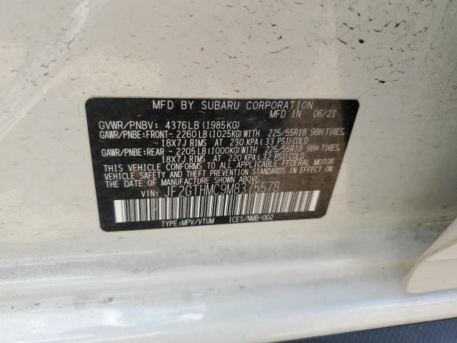 2021 SUBARU CROSSTREK - JF2GTHMC9M8375578