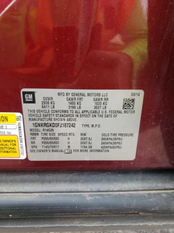2015 CHEVROLET TRAVERSE L 1GNKRGKD0FJ187242