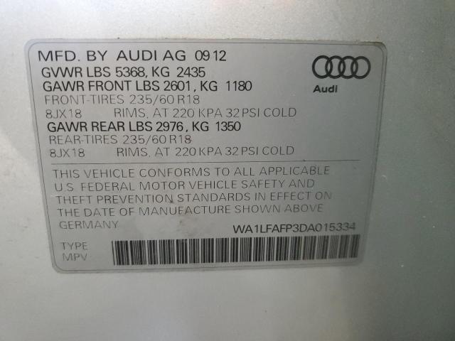 wa1lfafp3da015334 - 2013 Audi q5 premium plus - #61730775