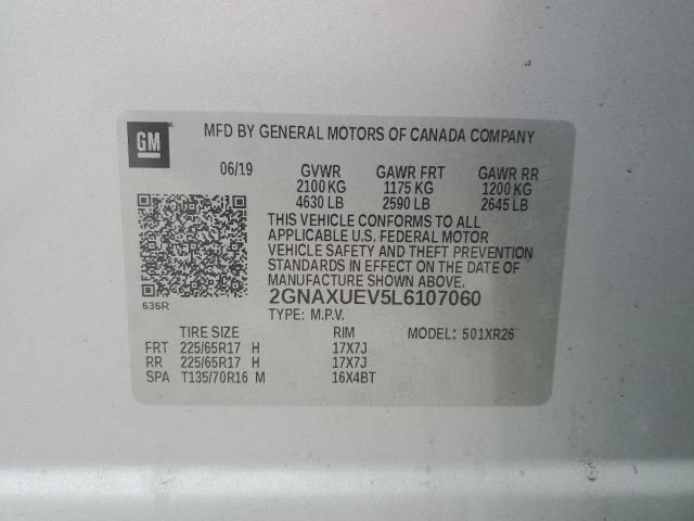 2020 CHEVROLET EQUINOX LT - 2GNAXUEV5L6107060