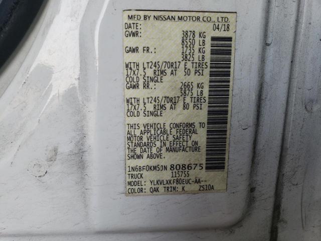 2018 NISSAN NV 1500 S 1N6BF0KM5JN808675