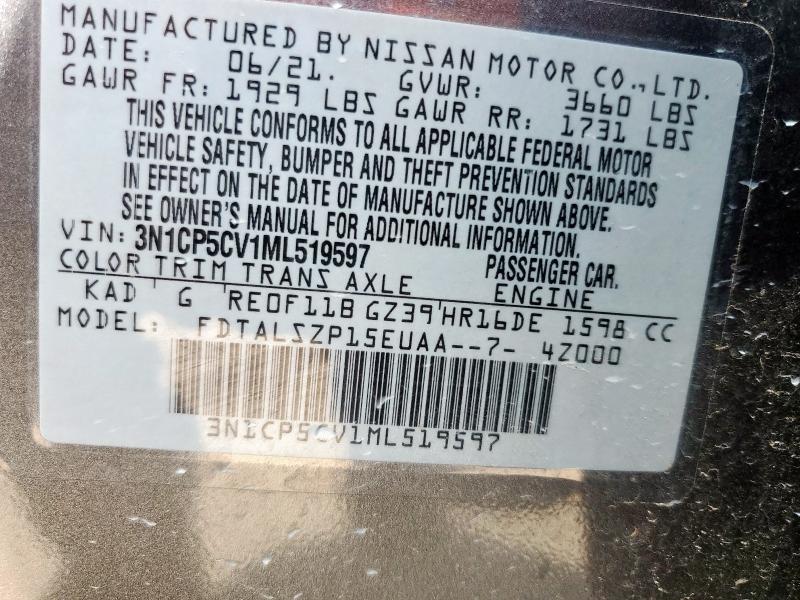 2021 NISSAN KICKS SV 3N1CP5CV1ML519597