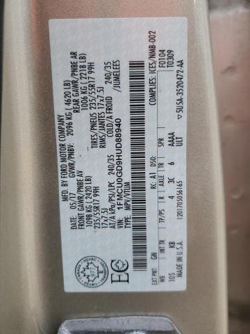 2017 FORD ESCAPE SE - 1FMCU0GD9HUD88940