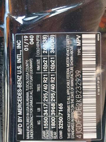 2019 MERCEDES-BENZ GLS 550 4M 4JGDF7DE2KB232939