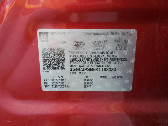 2019 CHEVROLET TRAX 1LT - 3GNCJPSB6KL193334