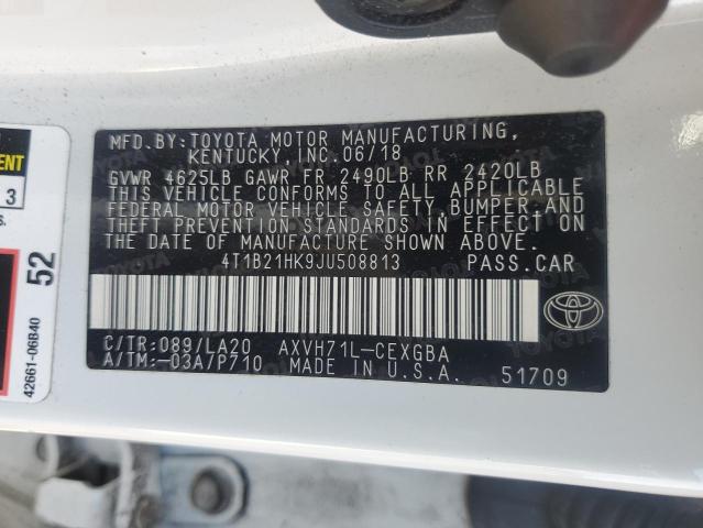 2018 TOYOTA CAMRY HYBR - 4T1B21HK9JU508813