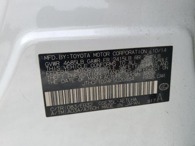 2015 LEXUS IS 250 JTHCF1D24F5020484