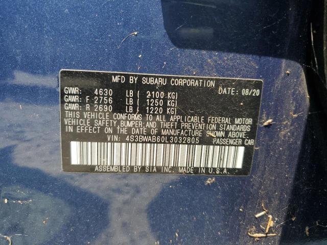 2020 SUBARU LEGACY 4S3BWAB60L3032805