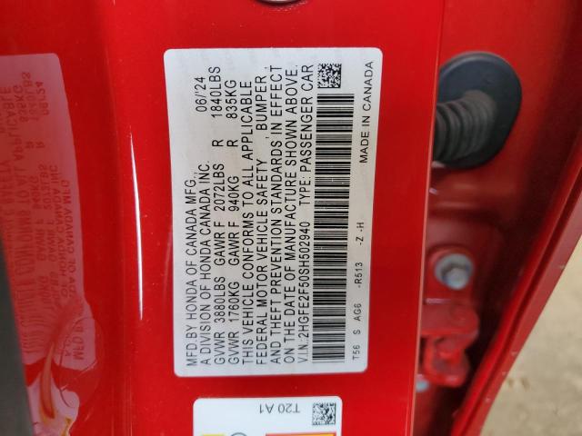 2025 HONDA CIVIC SPOR 2HGFE2F50SH502940