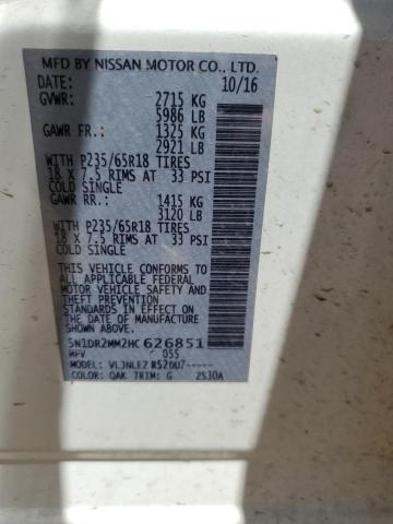 2017 NISSAN PATHFINDER 5N1DR2MM2HC626851