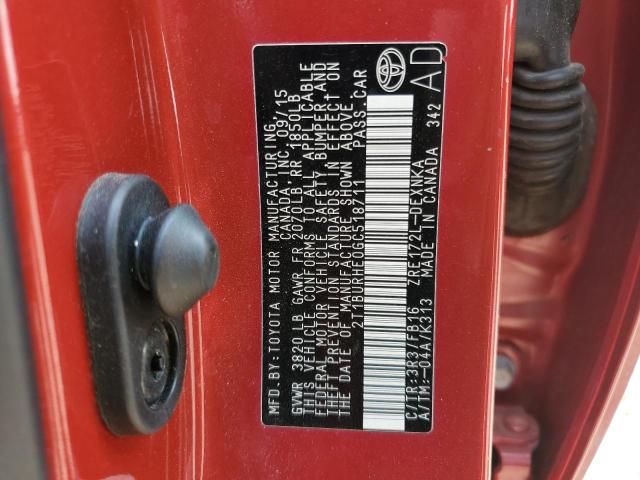 2016 TOYOTA COROLLA L - 2T1BURHE0GC518711
