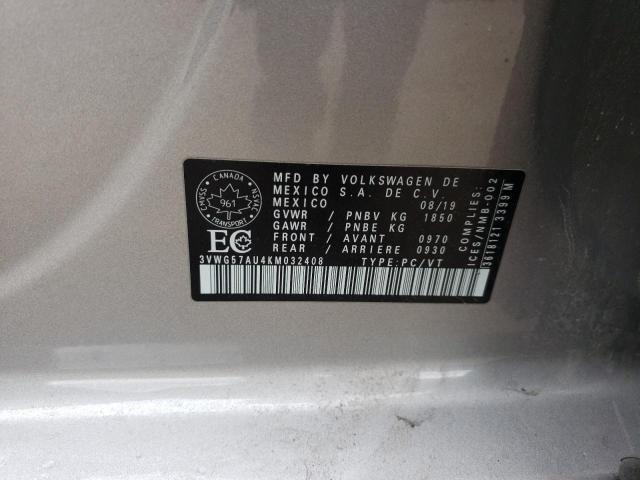 2019 VOLKSWAGEN GOLF S 3VWG57AU4KM032408