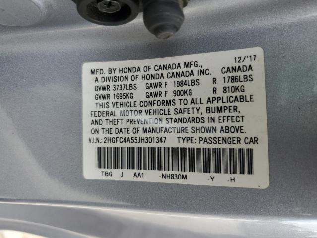 2018 HONDA CIVIC LX - 2HGFC4A55JH301347