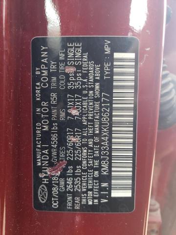 2019 HYUNDAI TUCSON LIM KM8J33A4XKU862177