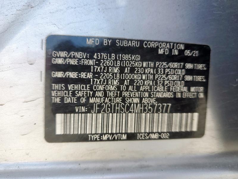 2021 SUBARU CROSSTREK JF2GTHSC4MH357377
