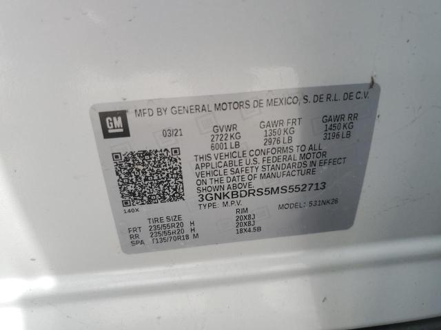 2021 CHEVROLET BLAZER 3LT 3GNKBDRS5MS552713