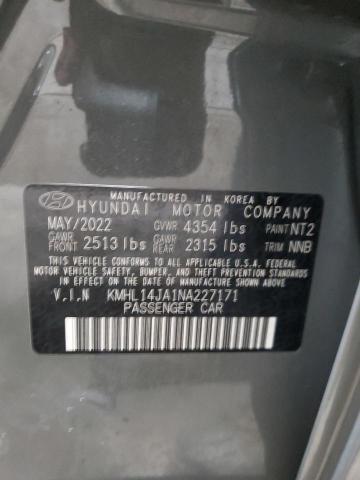 2022 HYUNDAI SONATA SEL KMHL14JA1NA227171