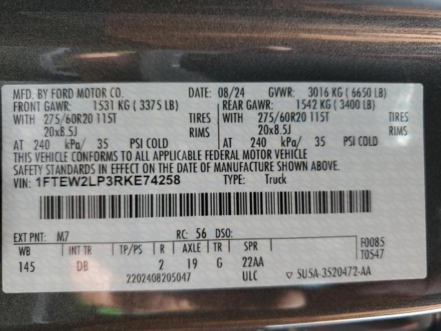 2024 FORD F150 STX 1FTEW2LP3RKE74258