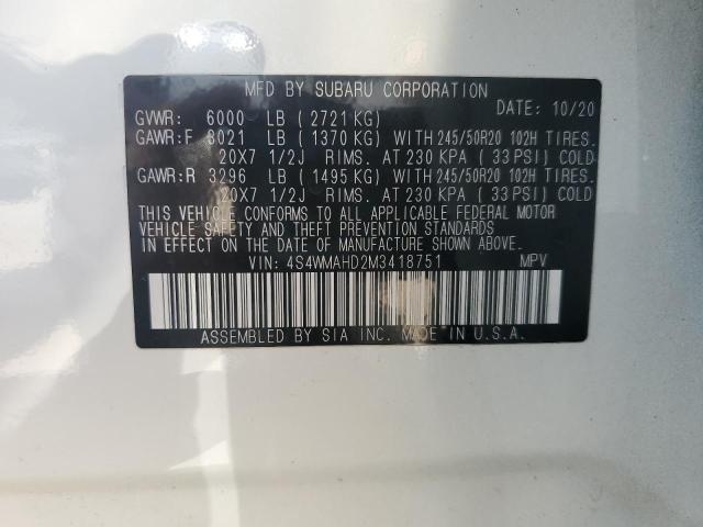 2021 SUBARU ASCENT PRE 4S4WMAHD2M3418751