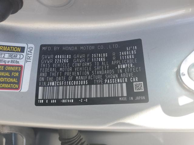 2019 HONDA CLARITY JHMZC5F11KC003095