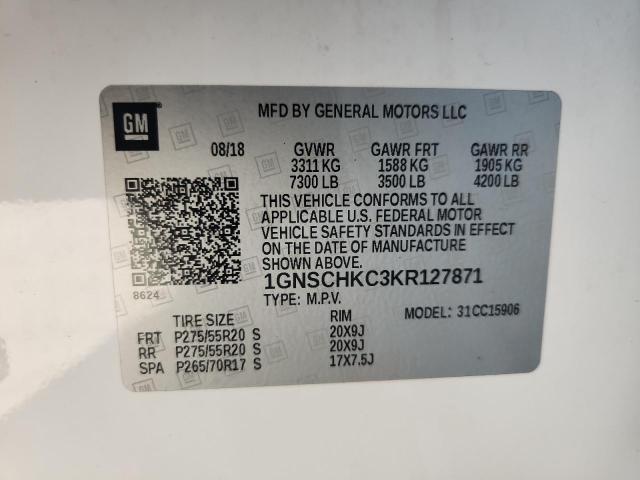 2019 CHEVROLET SUBURBAN C 1GNSCHKC3KR127871