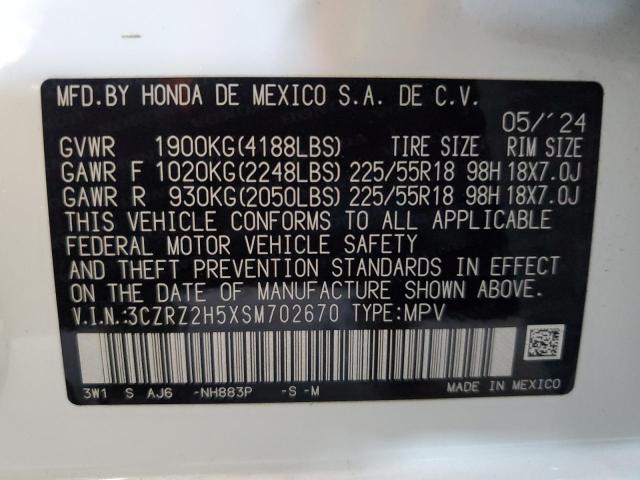 2025 HONDA HR-V SPORT 3CZRZ2H5XSM702670