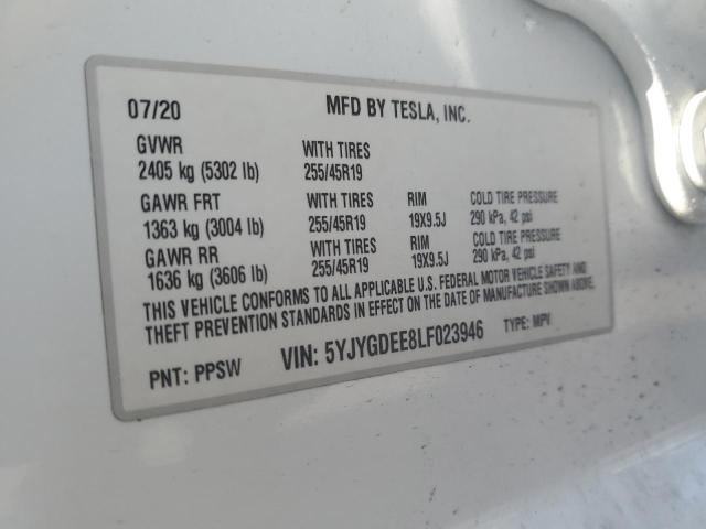 2020 TESLA MODEL Y - 5YJYGDEE8LF023946