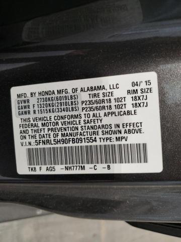 2015 HONDA ODYSSEY TO 5FNRL5H90FB091554