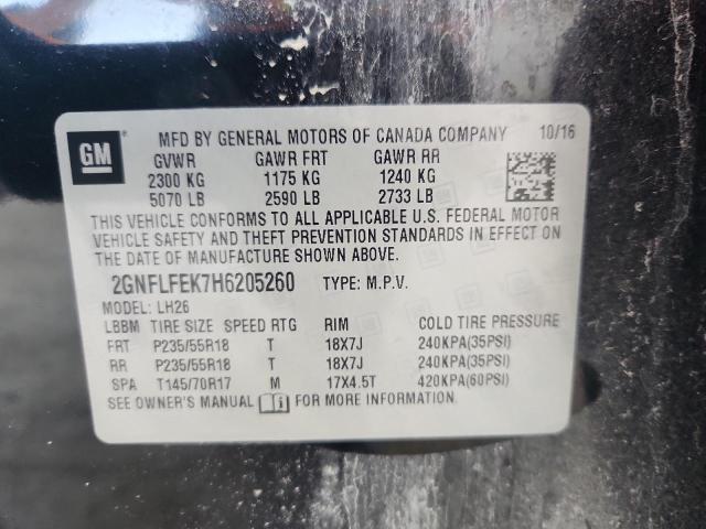 2017 CHEVROLET EQUINOX LT - 2GNFLFEK7H6205260