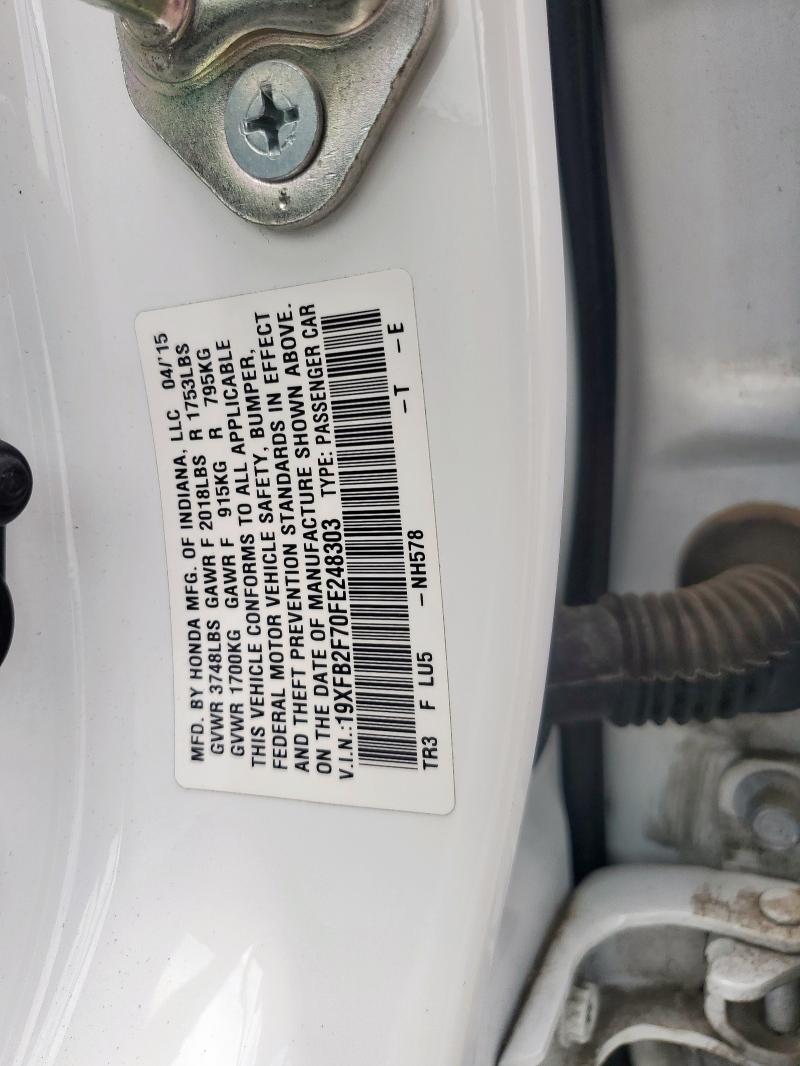 2015 HONDA CIVIC SE 19XFB2F70FE248303