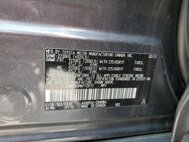2021 TOYOTA RAV4 XLE - 2T3RWRFVXMW112612