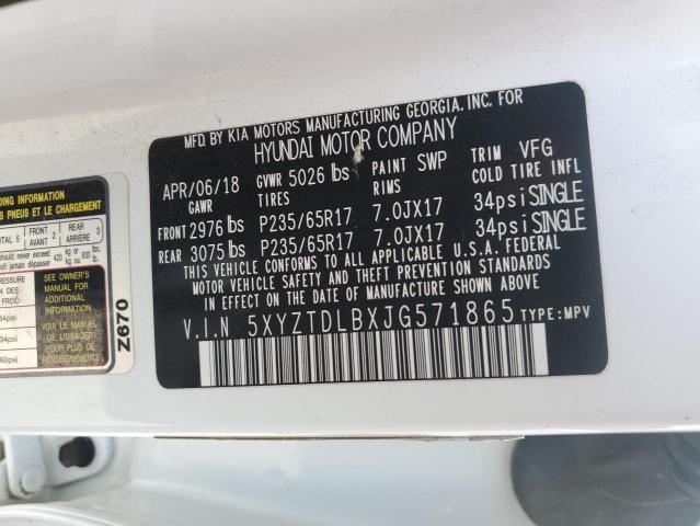 2018 HYUNDAI SANTA FE S - 5XYZTDLBXJG571865