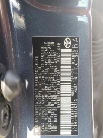 2018 TOYOTA COROLLA L - 5YFBURHE1JP811797