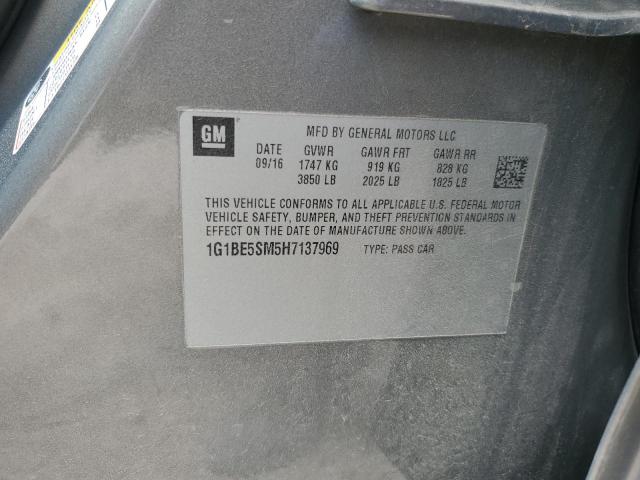 2017 CHEVROLET CRUZE LT - 1G1BE5SM5H7137969