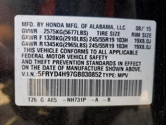2016 ACURA MDX ADVANC 5FRYD4H97GB030852