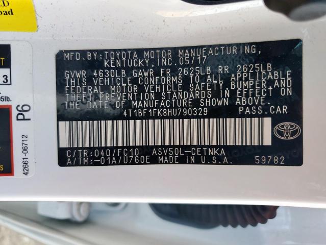 2017 TOYOTA CAMRY LE 4T1BF1FK8HU790329