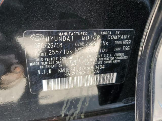 2019 HYUNDAI SONATA HYBRID - KMHE24L37KA090494
