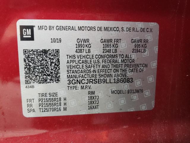 2020 CHEVROLET TRAX PREMI 3GNCJRSB9LL186083