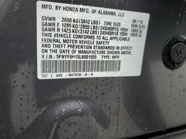 2020 HONDA PILOT LX 5FNYF6H15LB001555