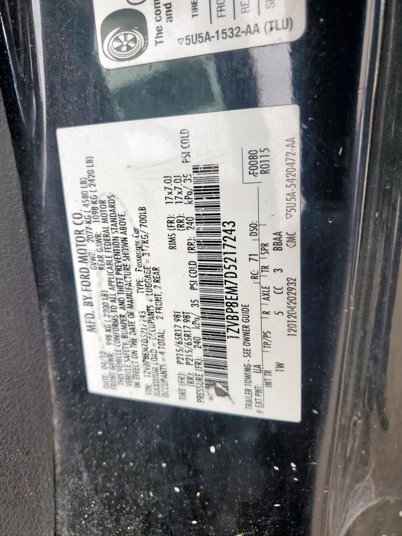 2013 FORD MUSTANG - 1ZVBP8EM7D5217243
