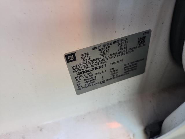 2015 CHEVROLET TAHOE K1500 LT 1GNSKBKC9FR232971
