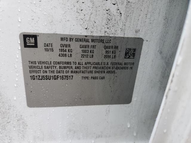 2016 CHEVROLET MALIBU HYB 1G1ZJ5SU1GF167517