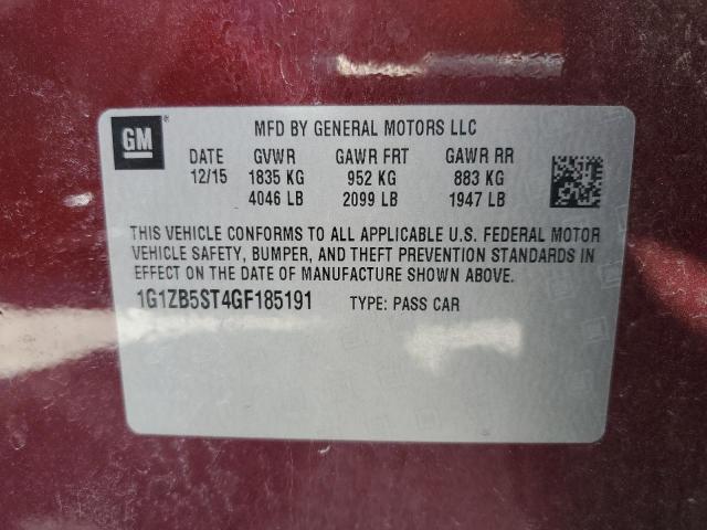 2016 CHEVROLET MALIBU LS 1G1ZB5ST4GF185191