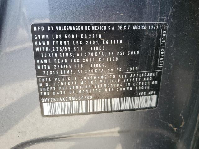 2022 VOLKSWAGEN TIGUAN SE - 3VV2B7AX2NM060360