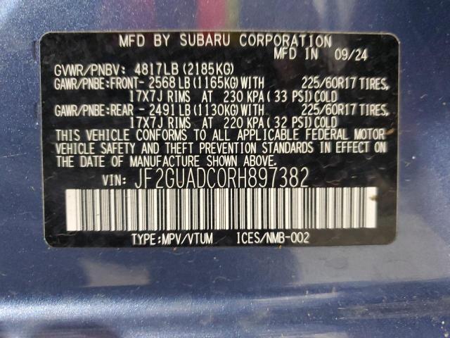 2024 SUBARU CROSSTREK PREMIUM JF2GUADC0RH897382