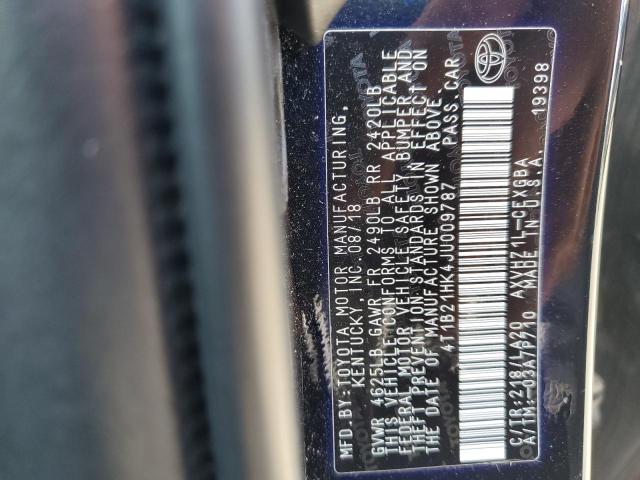 2018 TOYOTA CAMRY HYBR - 4T1B21HK4JU009787