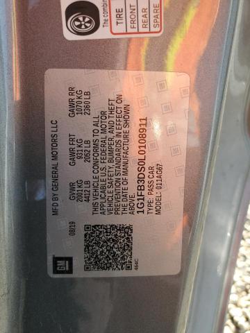2020 CHEVROLET CAMARO LS 1G1FB3DS0L0108911