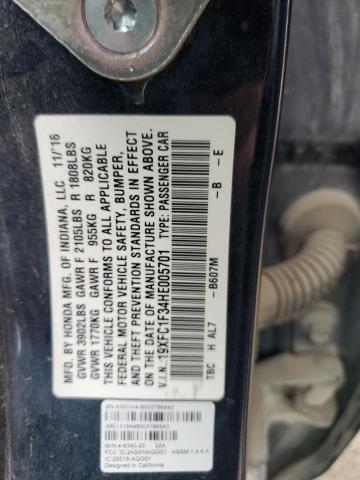 2017 HONDA CIVIC EX - 19XFC1F34HE005701