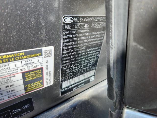 2021 LAND ROVER RANGE ROVE - SALWV2SE7MA765845